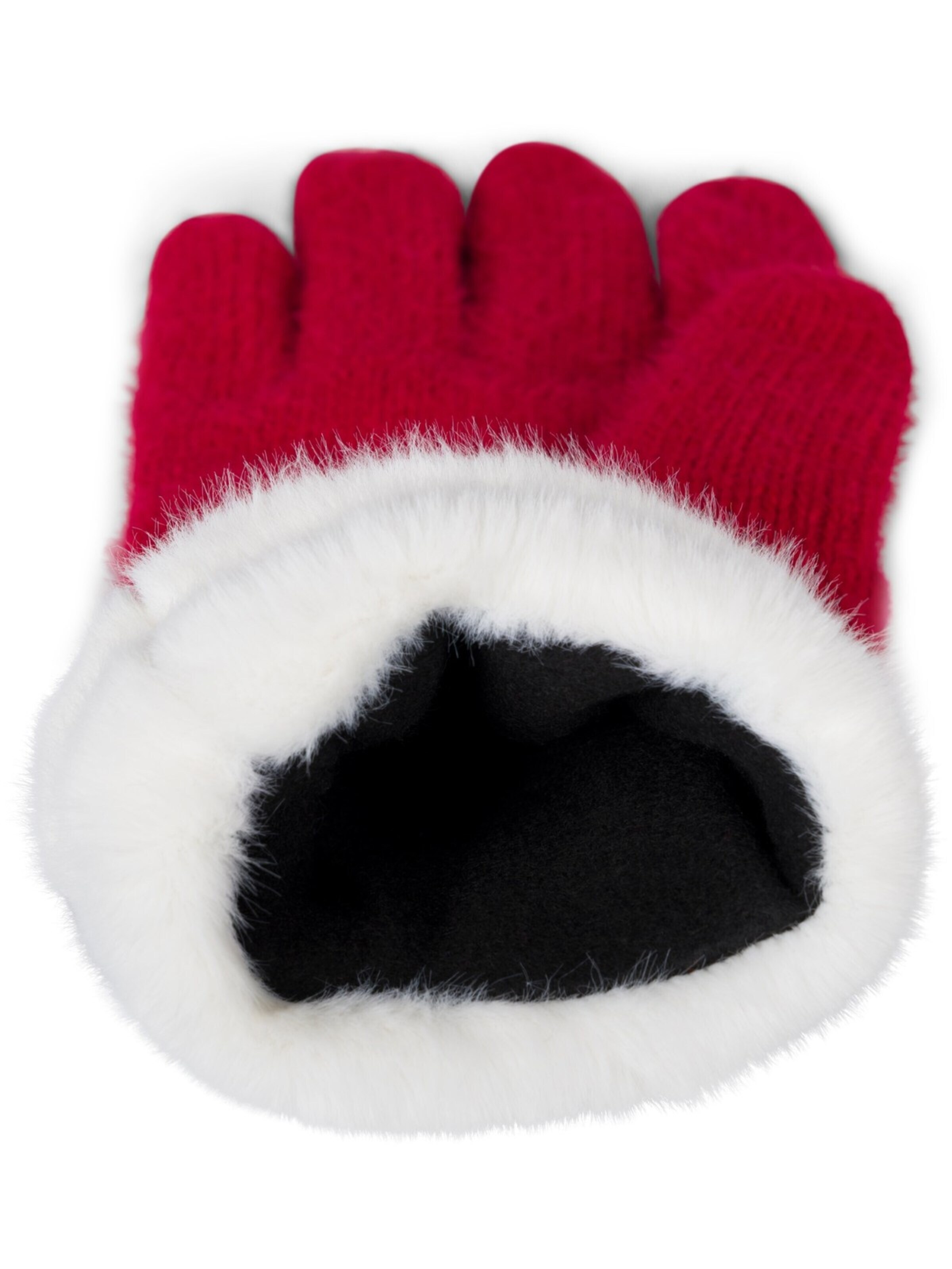 styleBREAKER Fingerhandschuhe 'Strickhandschuhe mit Reiskornmuster und Fleece'‌‌‌‌‌‌ in Rot