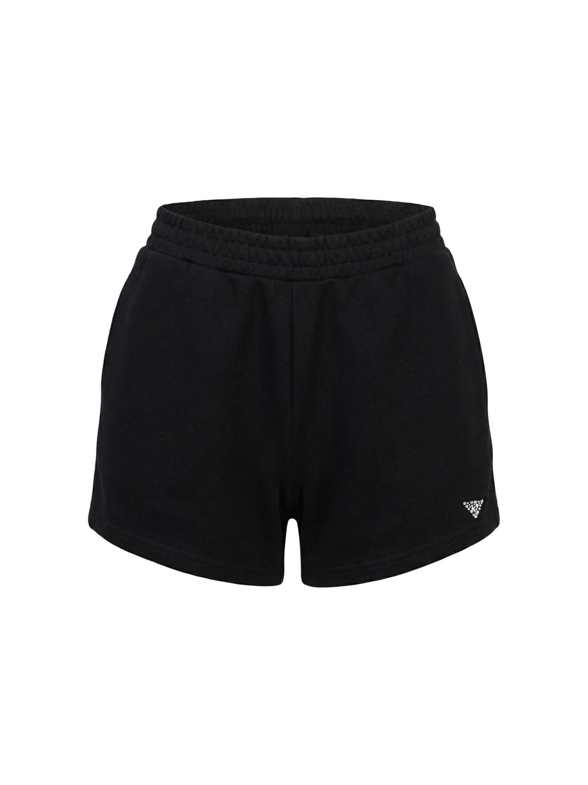 Wide leg Pantaloni 'SILVY SHORTS V6GD14 K3090' di GUESS in nero: frontale