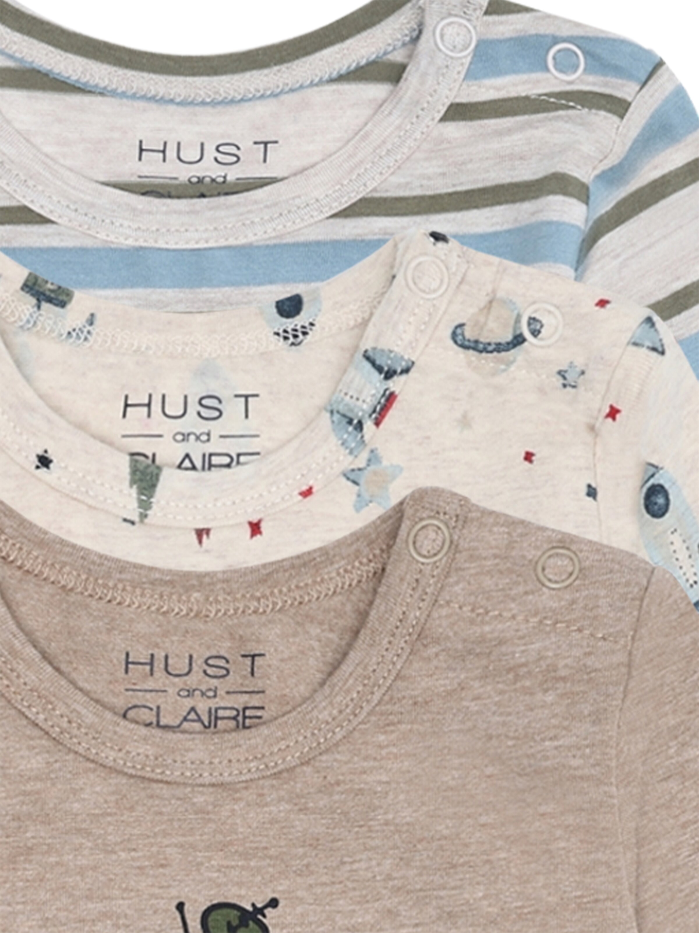 Hust & Claire Бебешки гащеризони/боди 'Bertram Rocket' в бежово