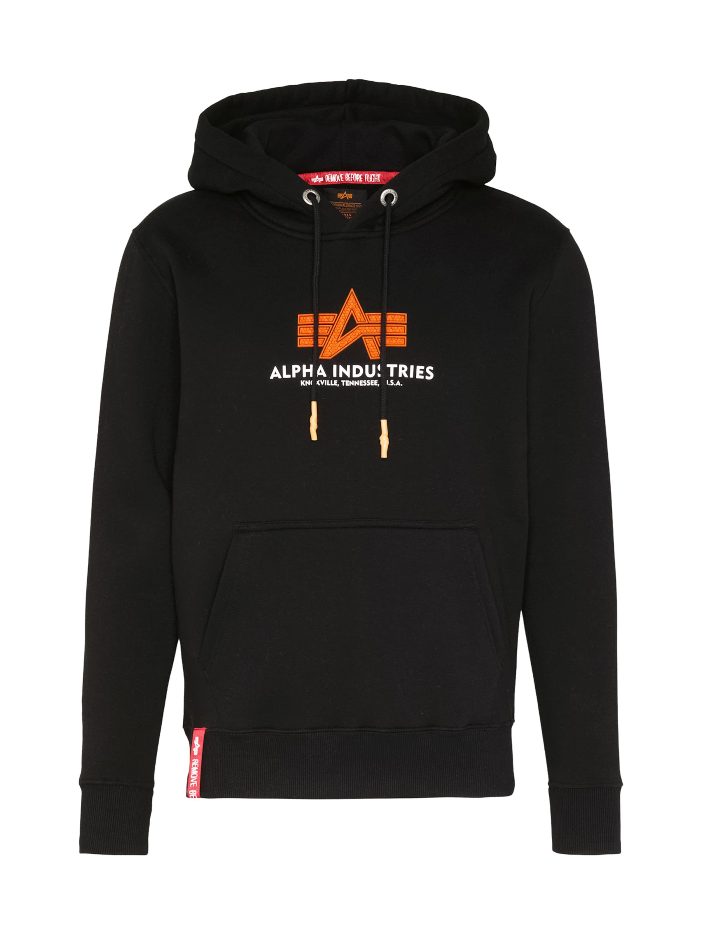 ALPHA INDUSTRIES Суичър в черно: отпред