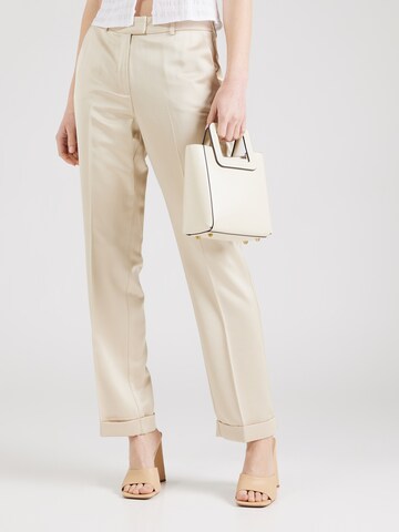 COMMA Regular Pleated Pants in Beige: front