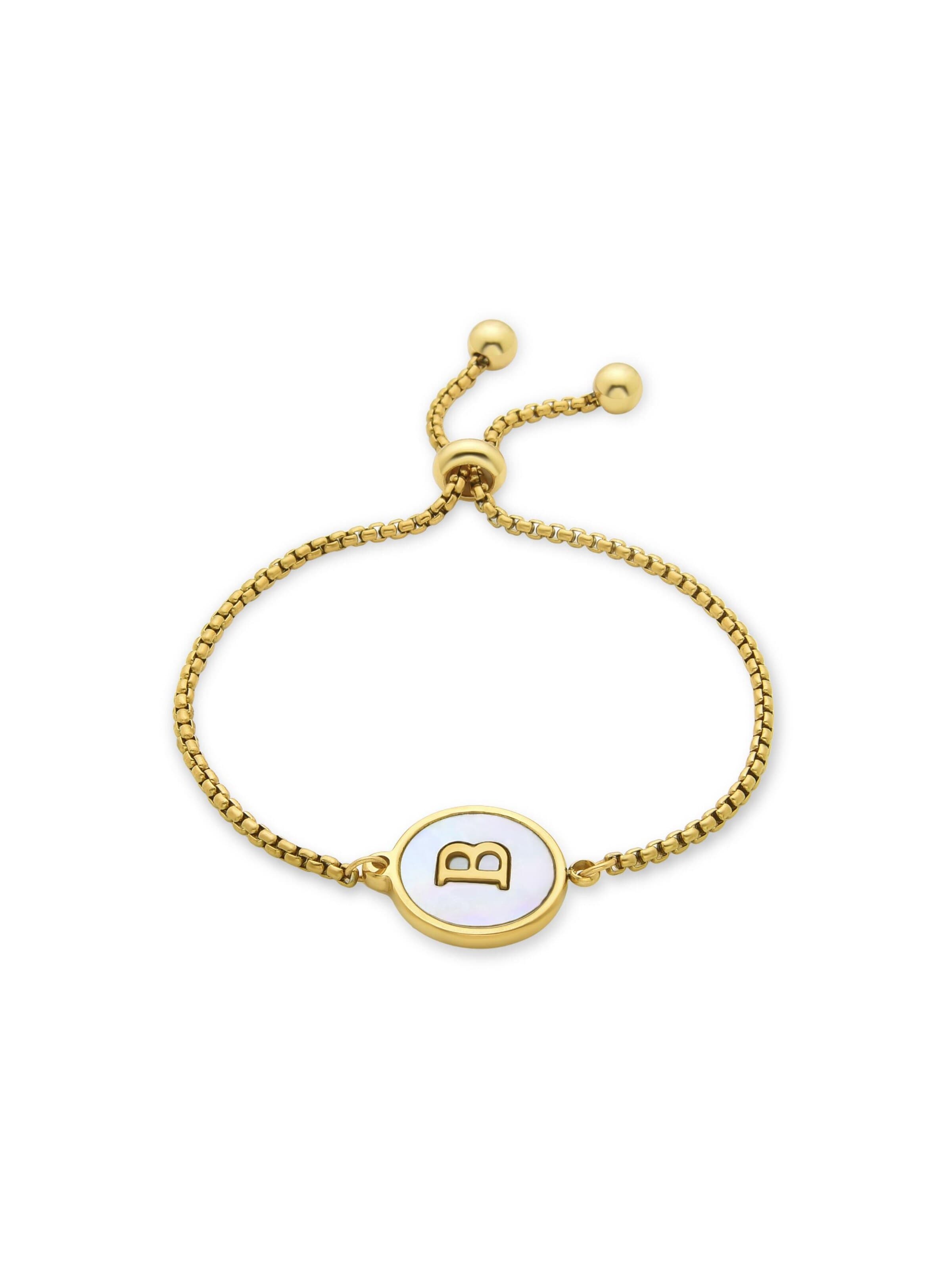 Luxenter Náramek 'Alphabet' ve velikosti 15 - 20 cm - zlatá, Produkt