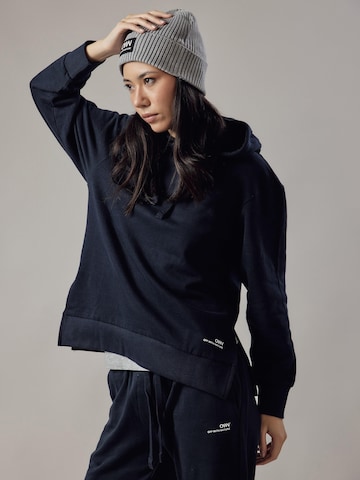 OWN Off With Nature Sweatshirt 'Felpa Felpata con Cappuccio e Spacchi Laterali' in Blauw