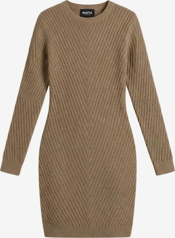 Robes en maille 'Fitted Midi Knit Dress - Brown' Kleidermafia en marron : devant
