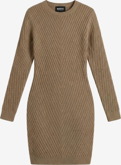 Kleidermafia Neulemekko 'Fitted Midi Knit Dress - Brown' koossa XS värissä ruskea, Tuotenäkymä