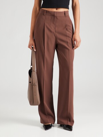 FRENCH CONNECTION Regular Trousers with creases 'HARRIE' in Brown: front