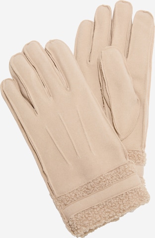 s.Oliver Full Finger Gloves in Beige: front