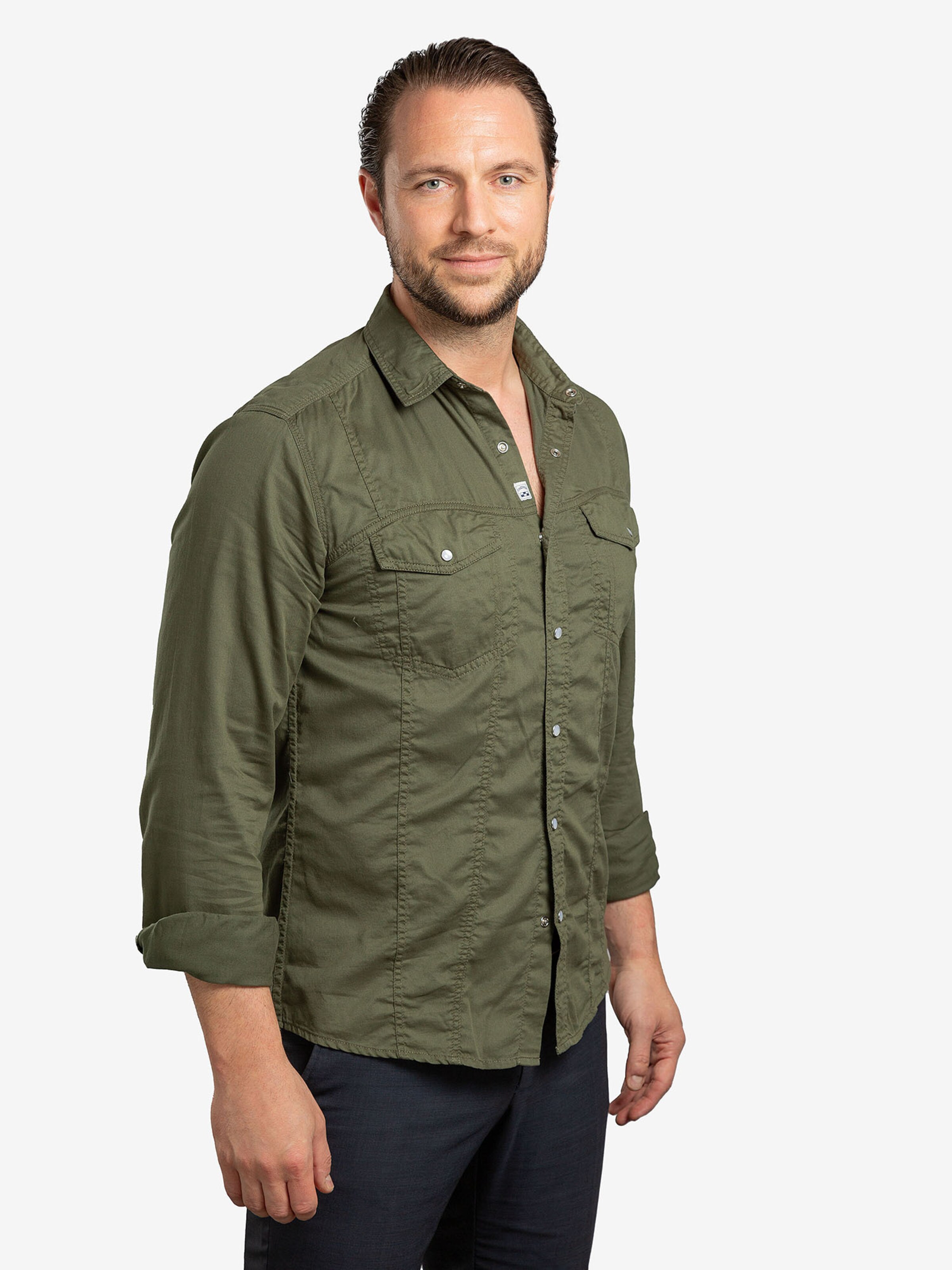 Checker Regular fit Button Up Shirt ' Dynasty Denim ' in Green