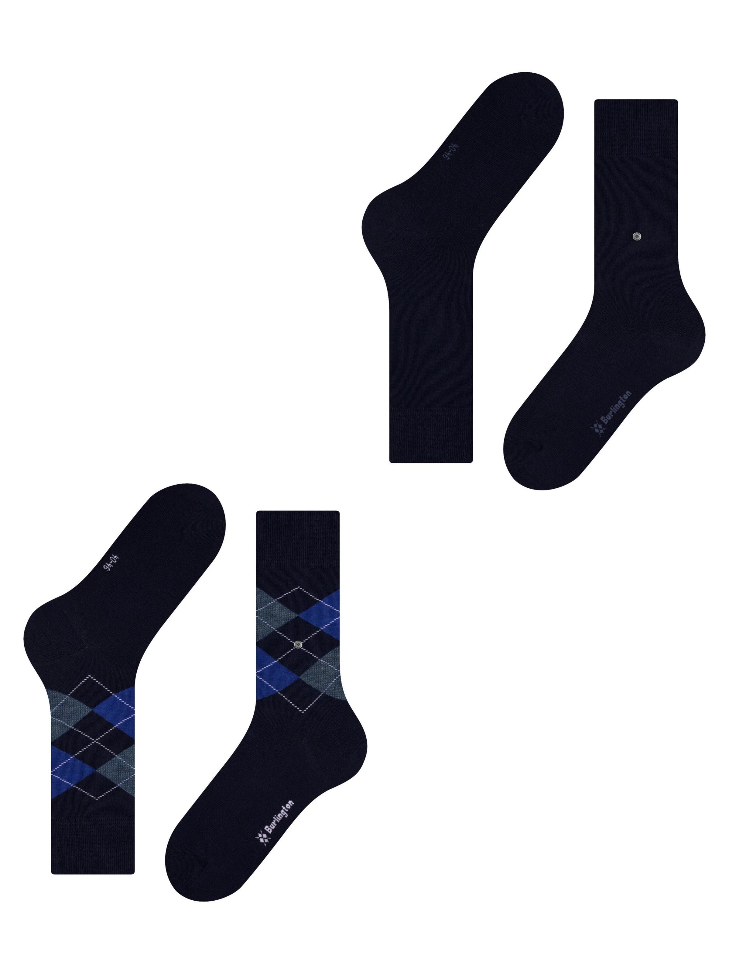 BURLINGTON Socken 'Everyday Argyle Mix 2-Pack'‌ in Blau