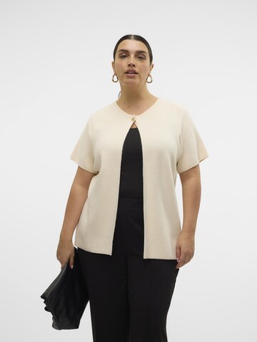 Vero Moda Curve Strickjacke 'VMCGold' in Beige: Vorderseite