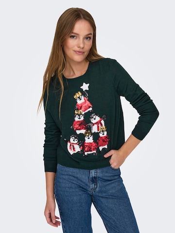 ONLY - Jersey 'XMAS' en verde