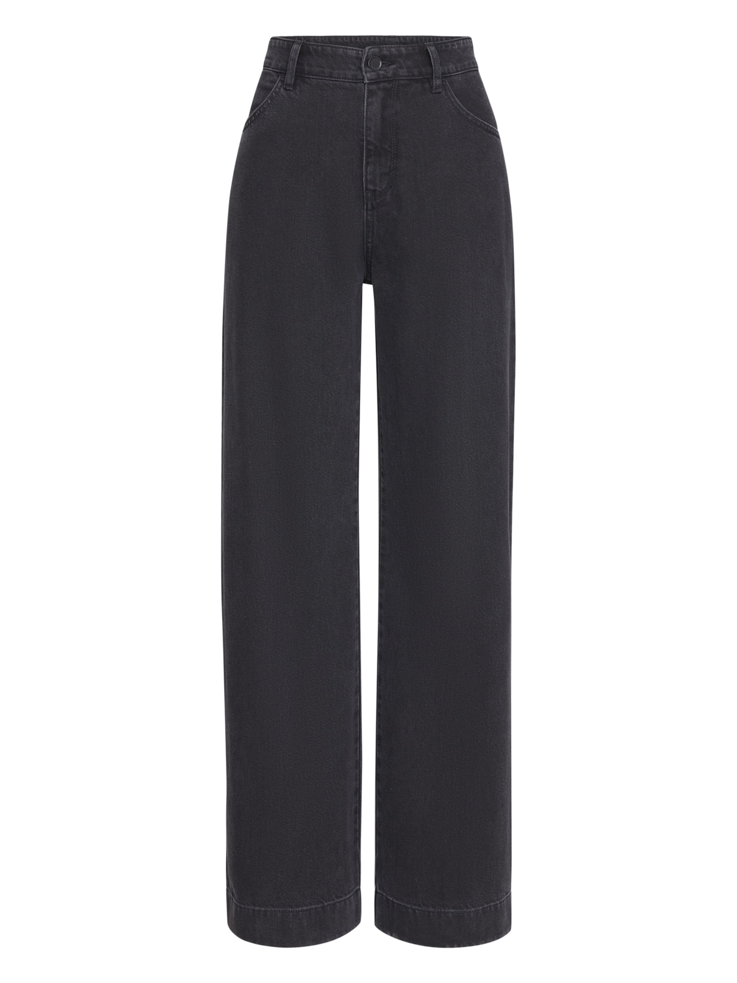 PADDOCKS Wide Leg Jeans 'Marlene' in Schwarz: Vorderseite