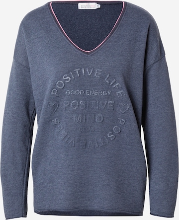 Zwillingsherz Sweatshirt 'Positive Mind' in Blau: Vorderseite