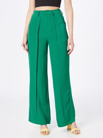 Misspap Wide leg Trousers with creases in Green: front