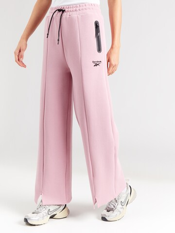Reebok Широки крачоли Панталон в розово: отпред