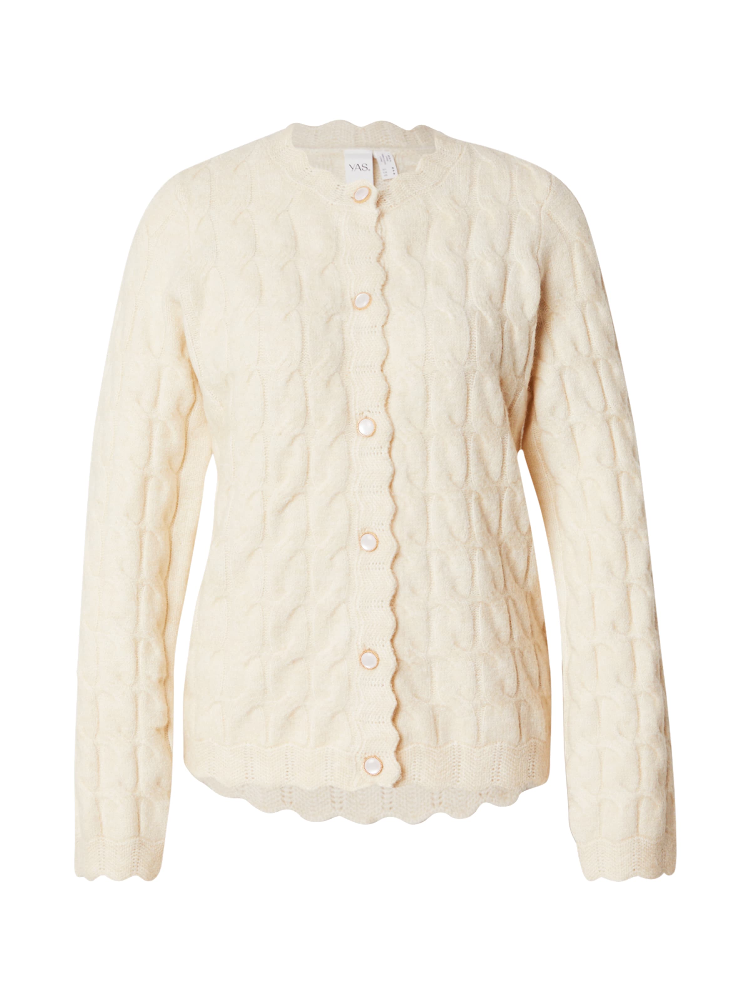YAS Knit cardigan 'YASBUBERA' in Beige: front