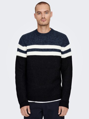 Pull-over Only & Sons en bleu