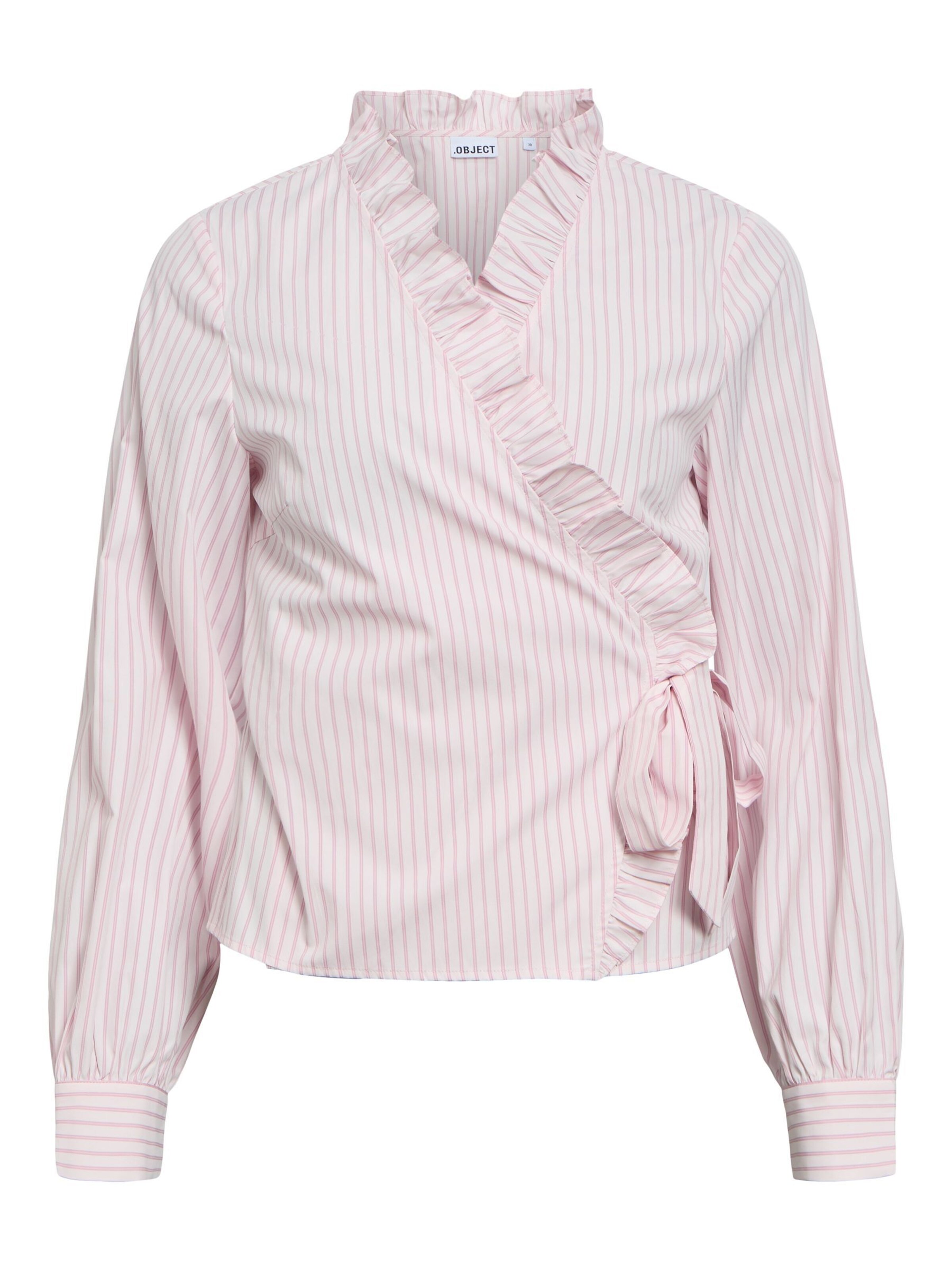 OBJECT Bluse 'OBJPeri' i M i rosé / hvid, Produktvisning