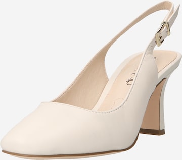 CAPRICE Дамски обувки на ток с отворена пета в бяло: отпред