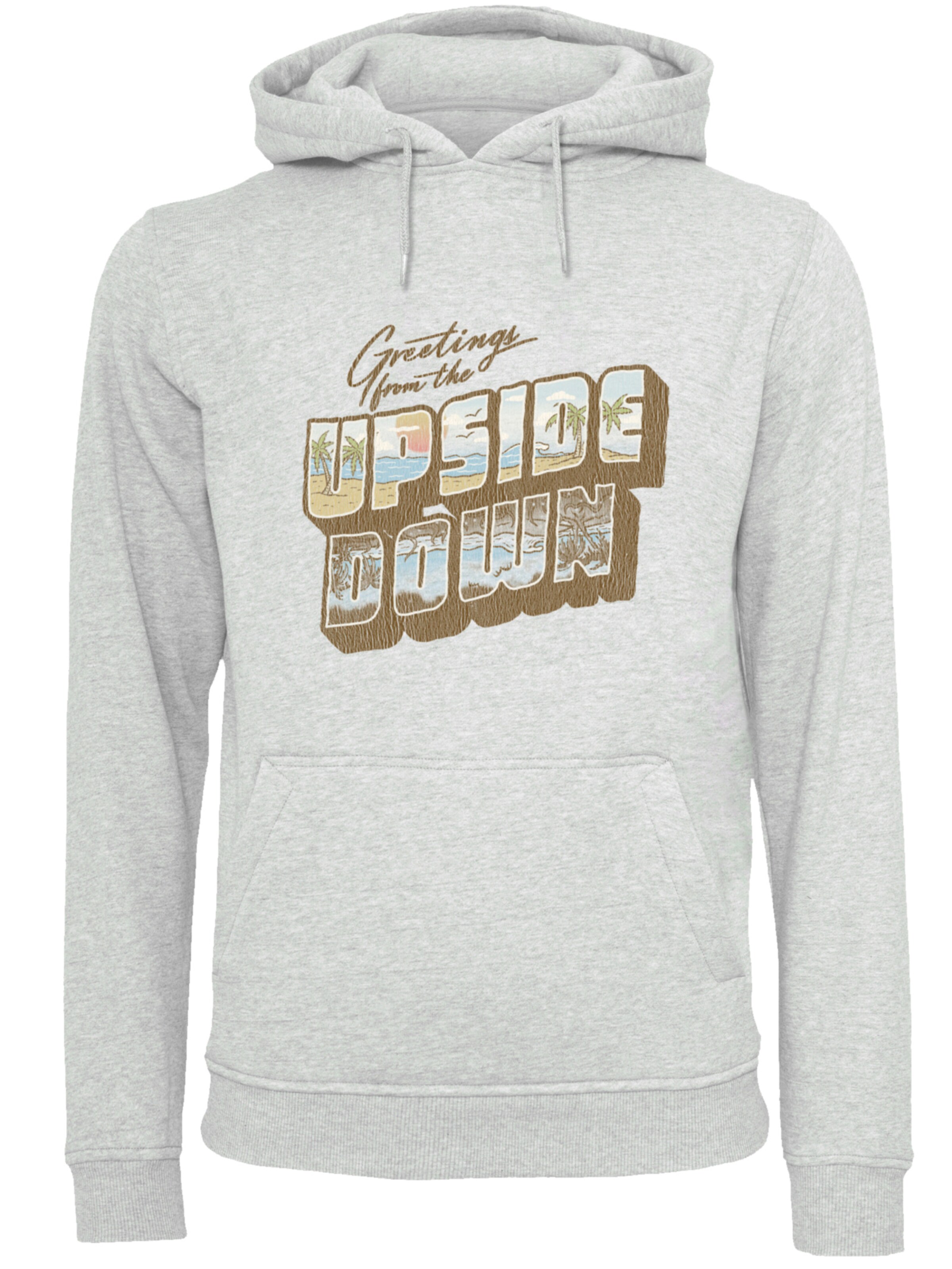 Sweat-shirt 'Stranger Things Greetings From Upside Down Netflix TV Series' F4NT4STIC en gris : devant