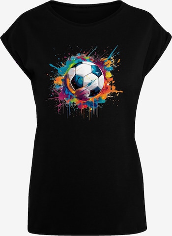 F4NT4STIC Shirt 'Bunte Fußball Grafik' in Zwart: voorkant