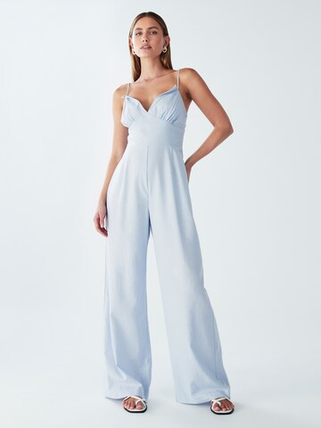 Willa Jumpsuit 'Palms' in Blue: front