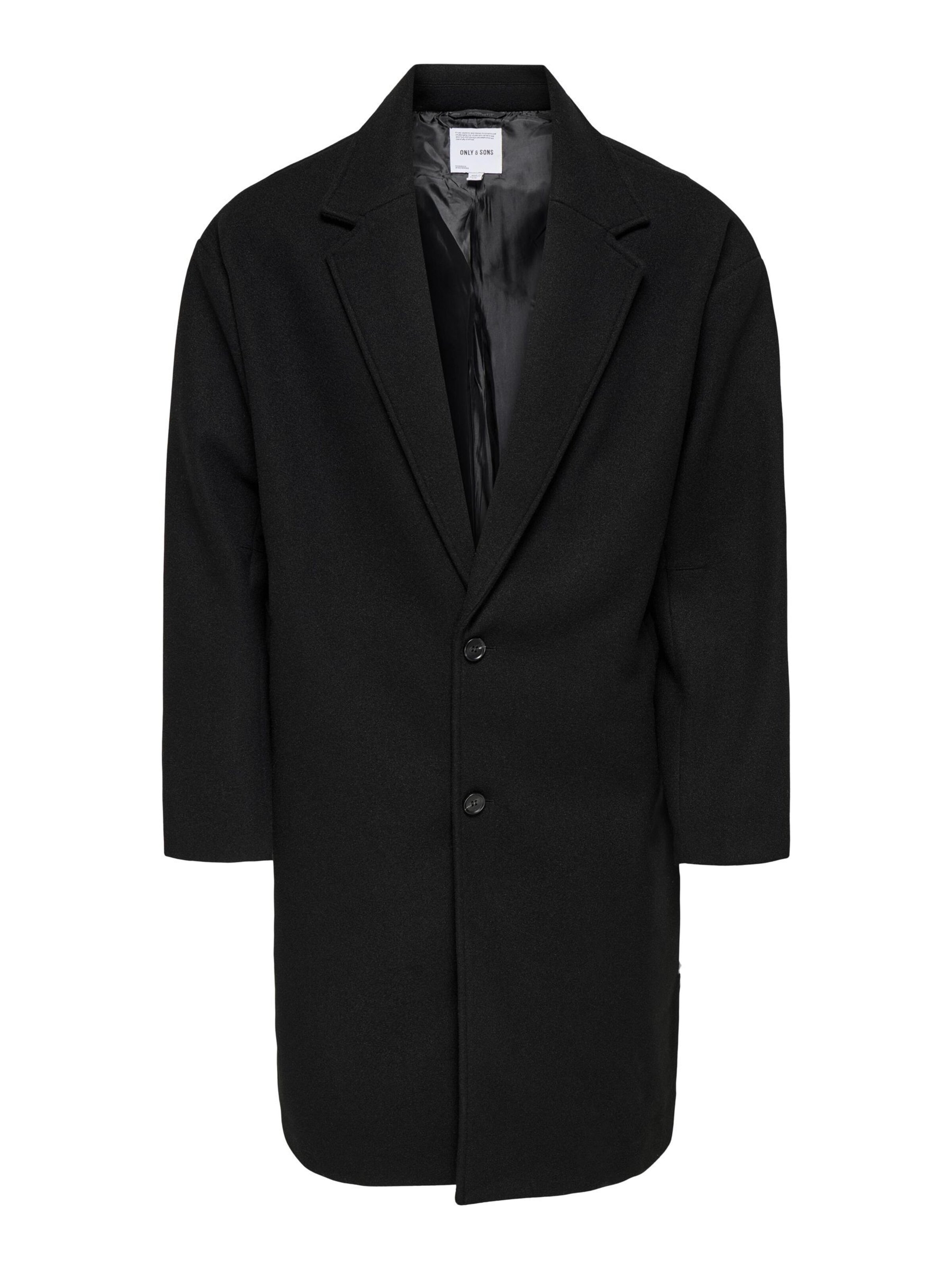 Only & Sons Between-Seasons Coat in Black: front