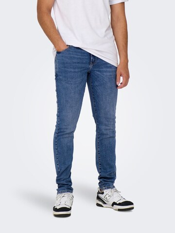 Coupe slim Jean 'Loom' Only & Sons en bleu : devant