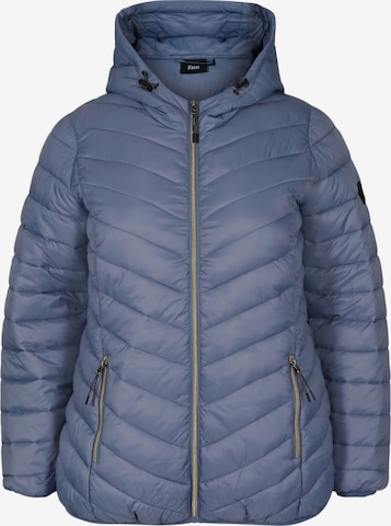 Zizzi Between-Season Jacket in Blue: front