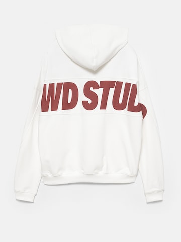 Pull&Bear Sweatshirt 'STWD' i hvid