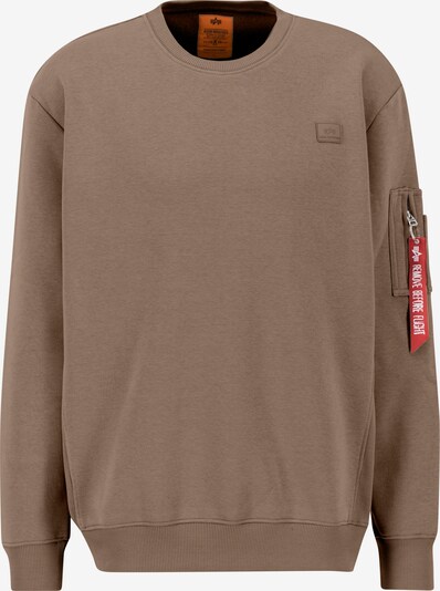 ALPHA INDUSTRIES Sweatshirt i brungrå / rød, Produktvisning