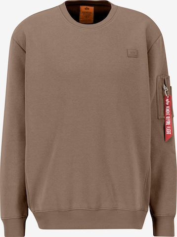 ALPHA INDUSTRIES - Sweatshirt em castanho: frente