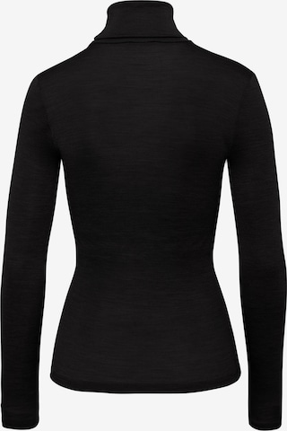 Hanro Shirt 'Woolen Silk' in Zwart
