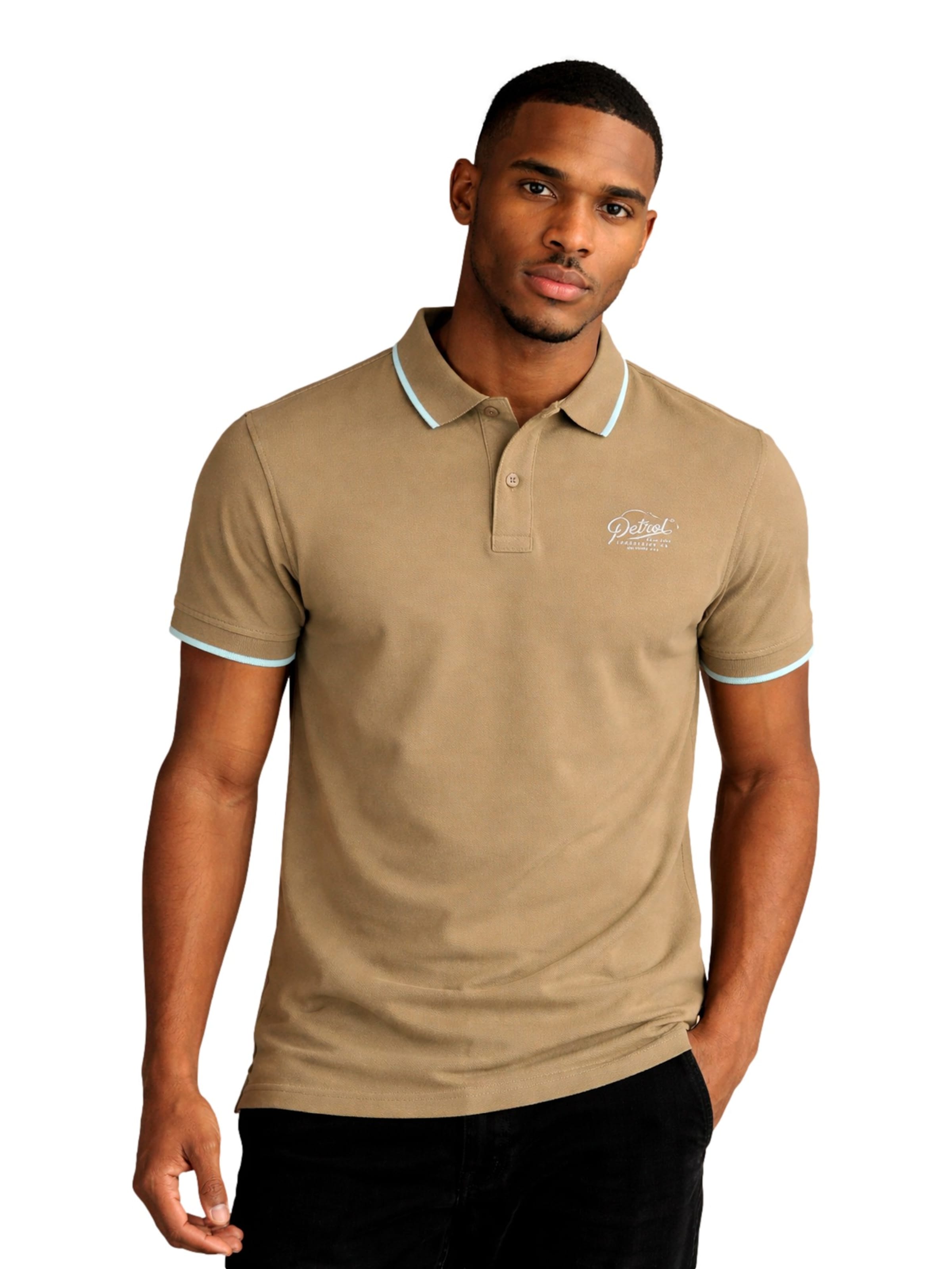 T-Shirt Petrol Industries en marron : devant