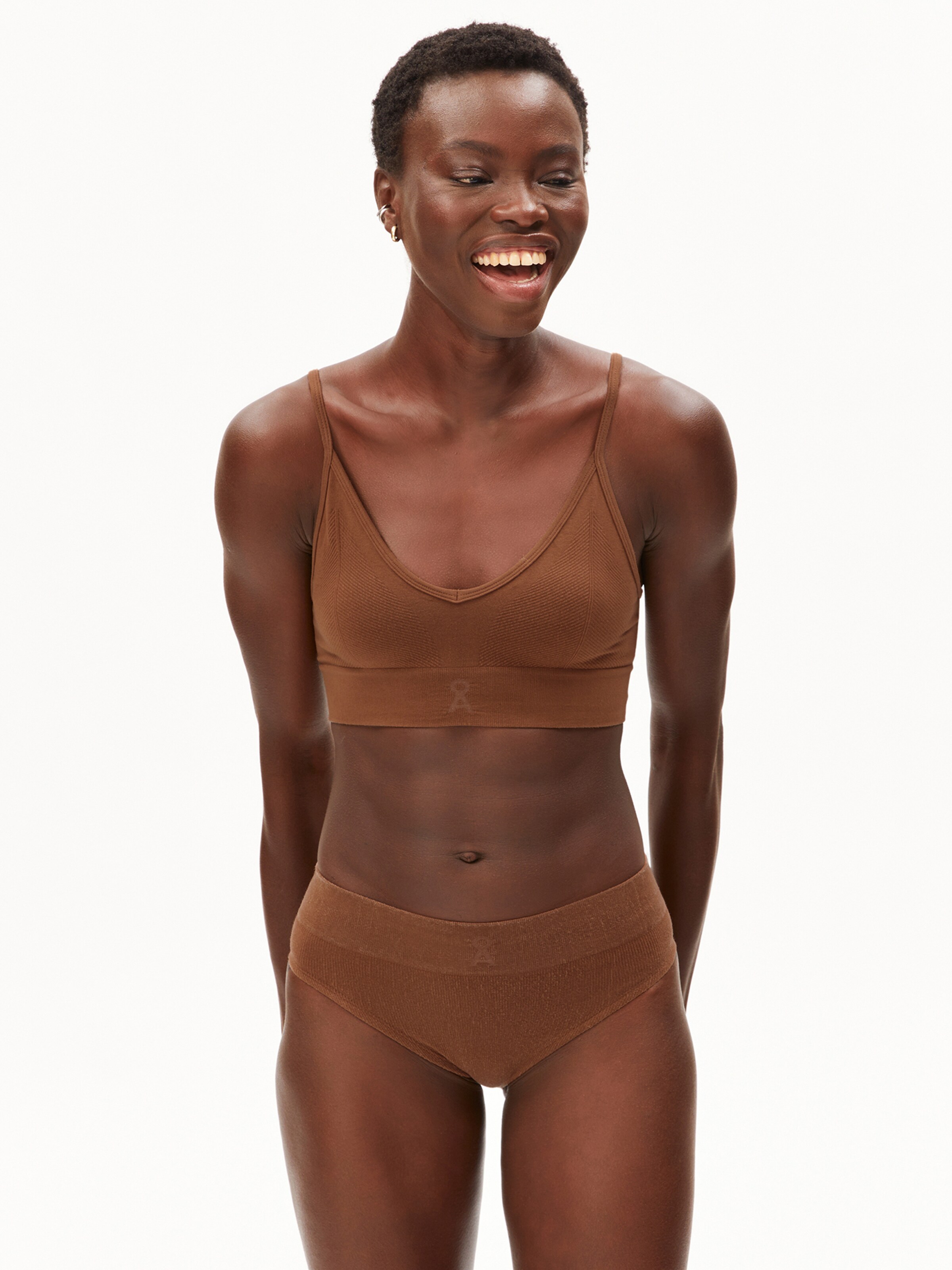 ARMEDANGELS Bustier BH in Bruin: voorkant