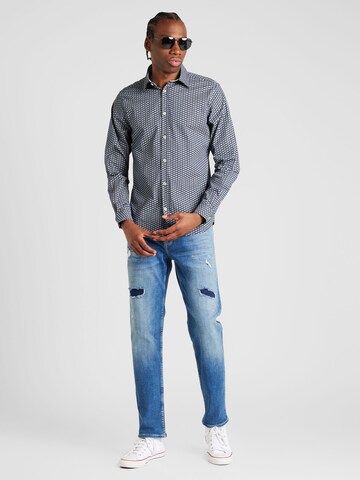 s.Oliver Slim fit Button Up Shirt in Blue