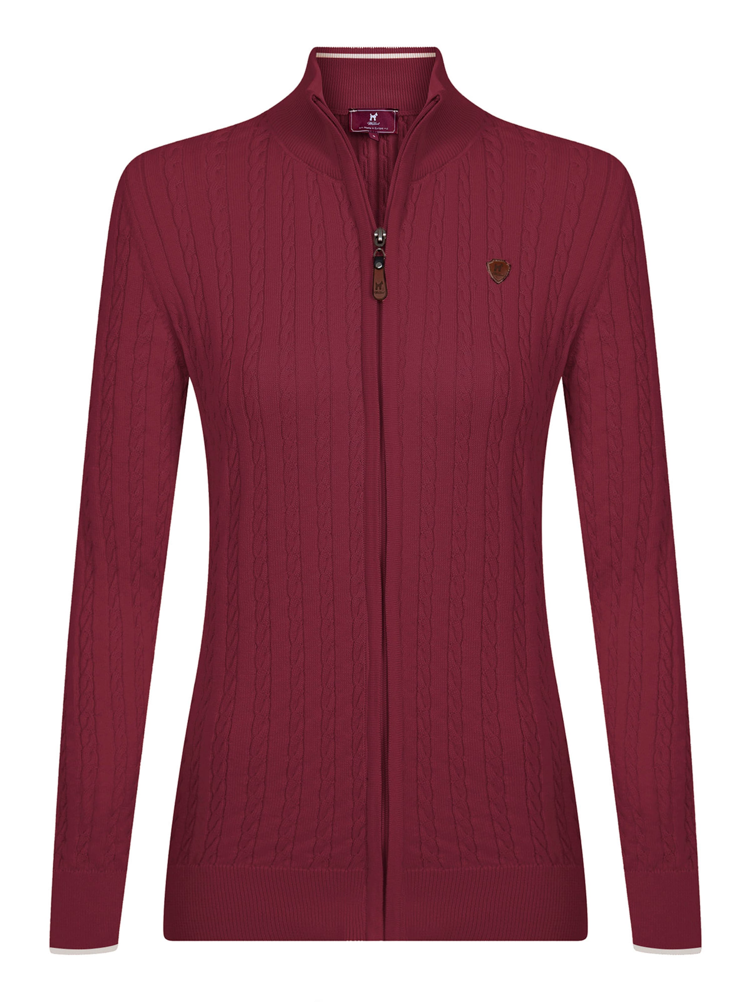 sarkans Williot Adīta jaka: no priekšpuses