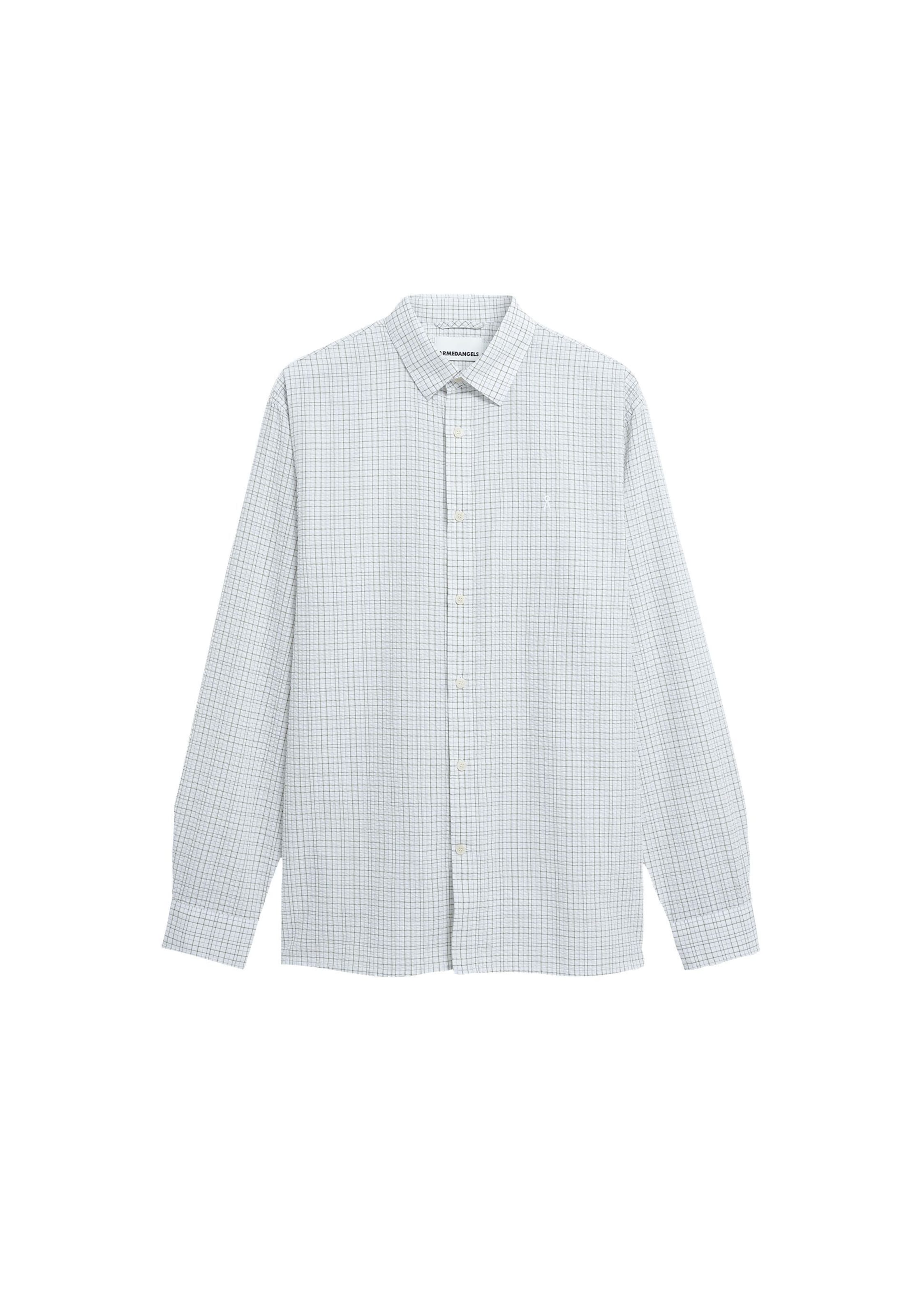 ARMEDANGELS Button Up Shirt 'Check' in Green: front