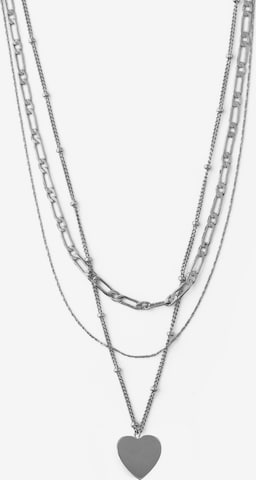 Orelia Halsband 'HEART' i silver: framsida