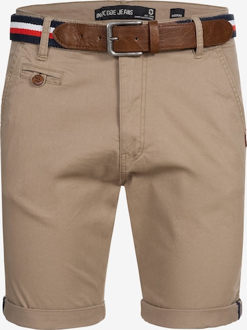 INDICODE JEANS Regular Chino Pants 'Creel' in Brown: front