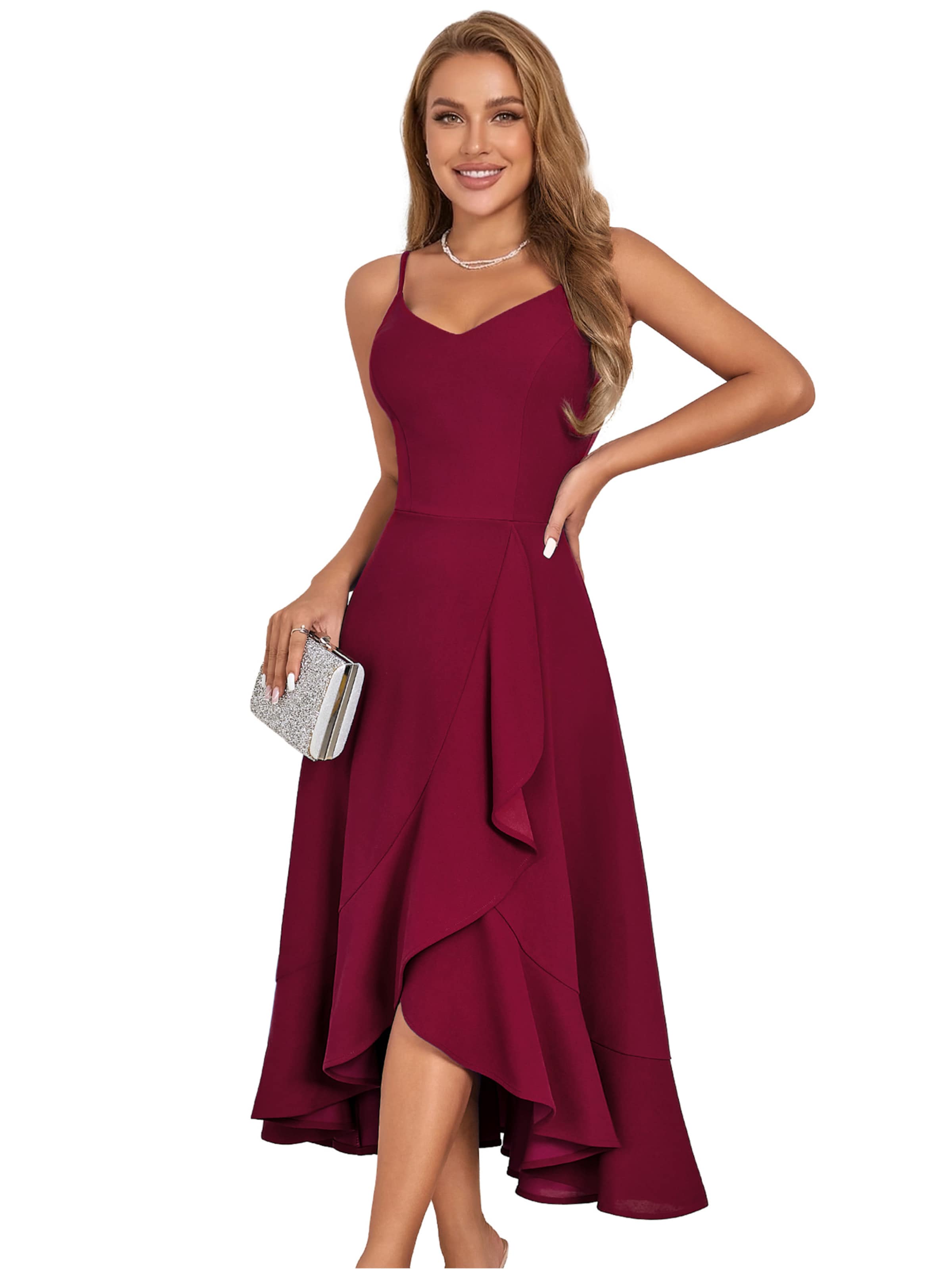 Zapaka Cocktail Dress in Red: front