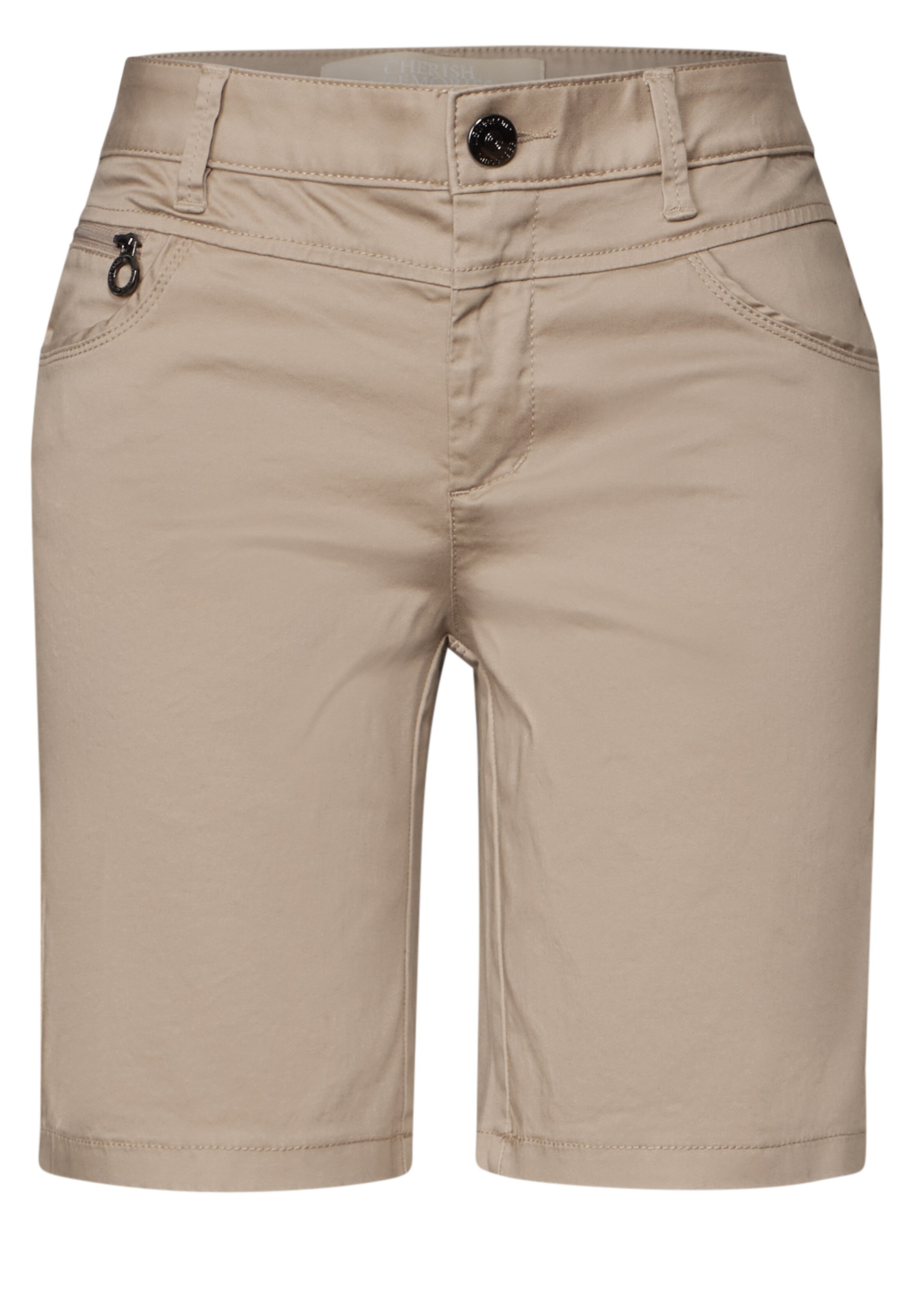 STREET ONE Slimfit Shorts in Beige: Vorderseite