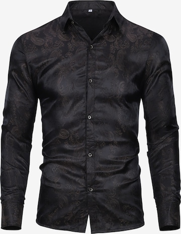 YOUTHUP Button Up Shirt 'Stick' in Black: front