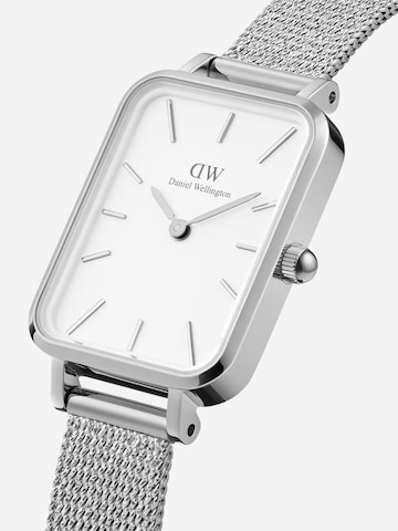 Daniel Wellington Analog Watch 'Quadro Pressed Sterling S White' in Silver