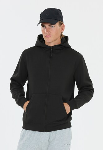 Virtus Sweatvest 'Taro V2' in Zwart: voorkant