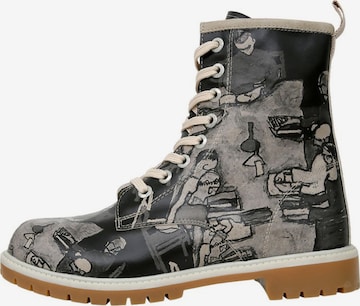 DOGO Schnürstiefel 'DOGO Boots - Supper BlackWhite' in Schwarz: Vorderseite
