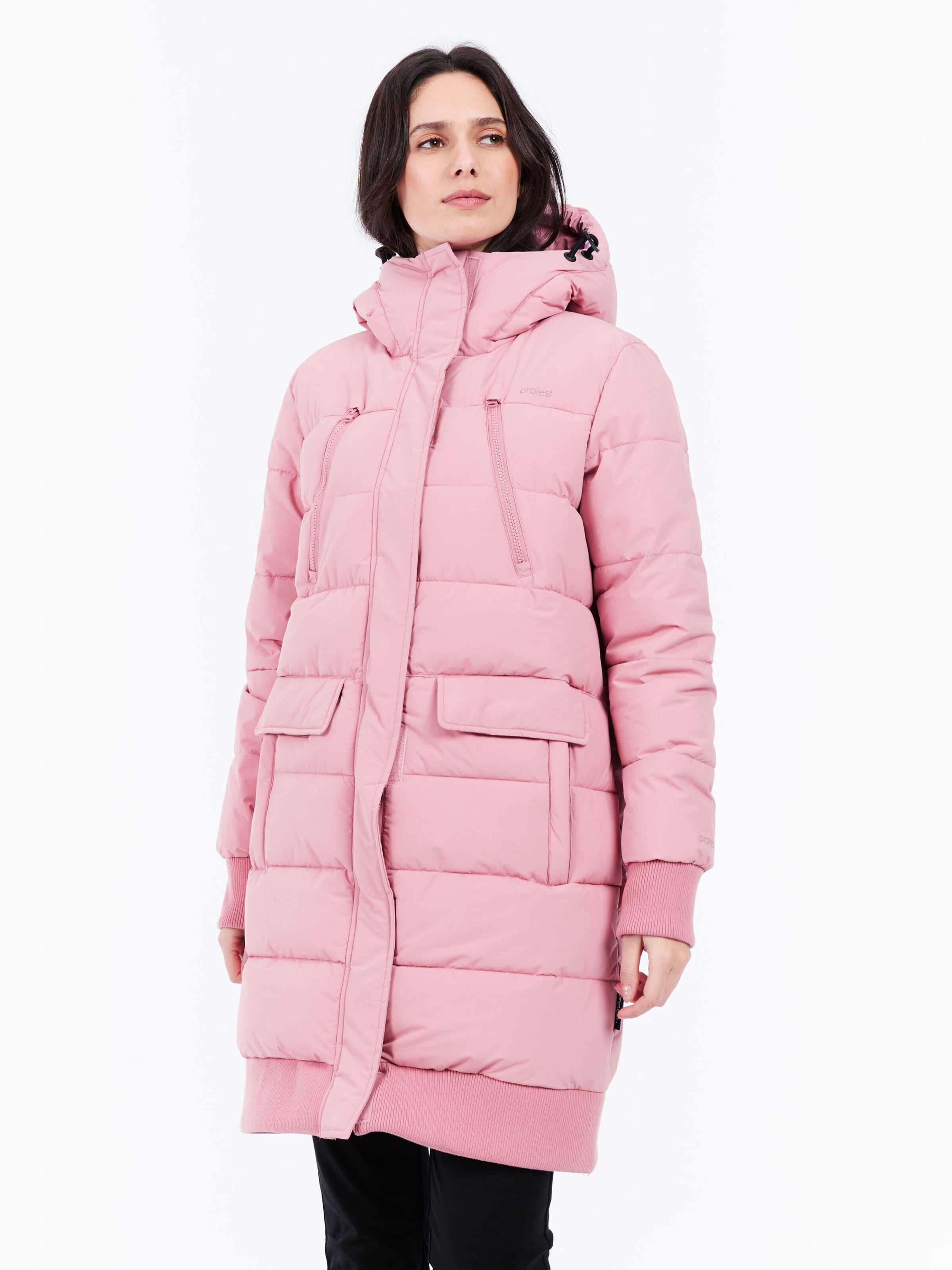 Manteau d’hiver 'PRTKooky' PROTEST en rose : devant