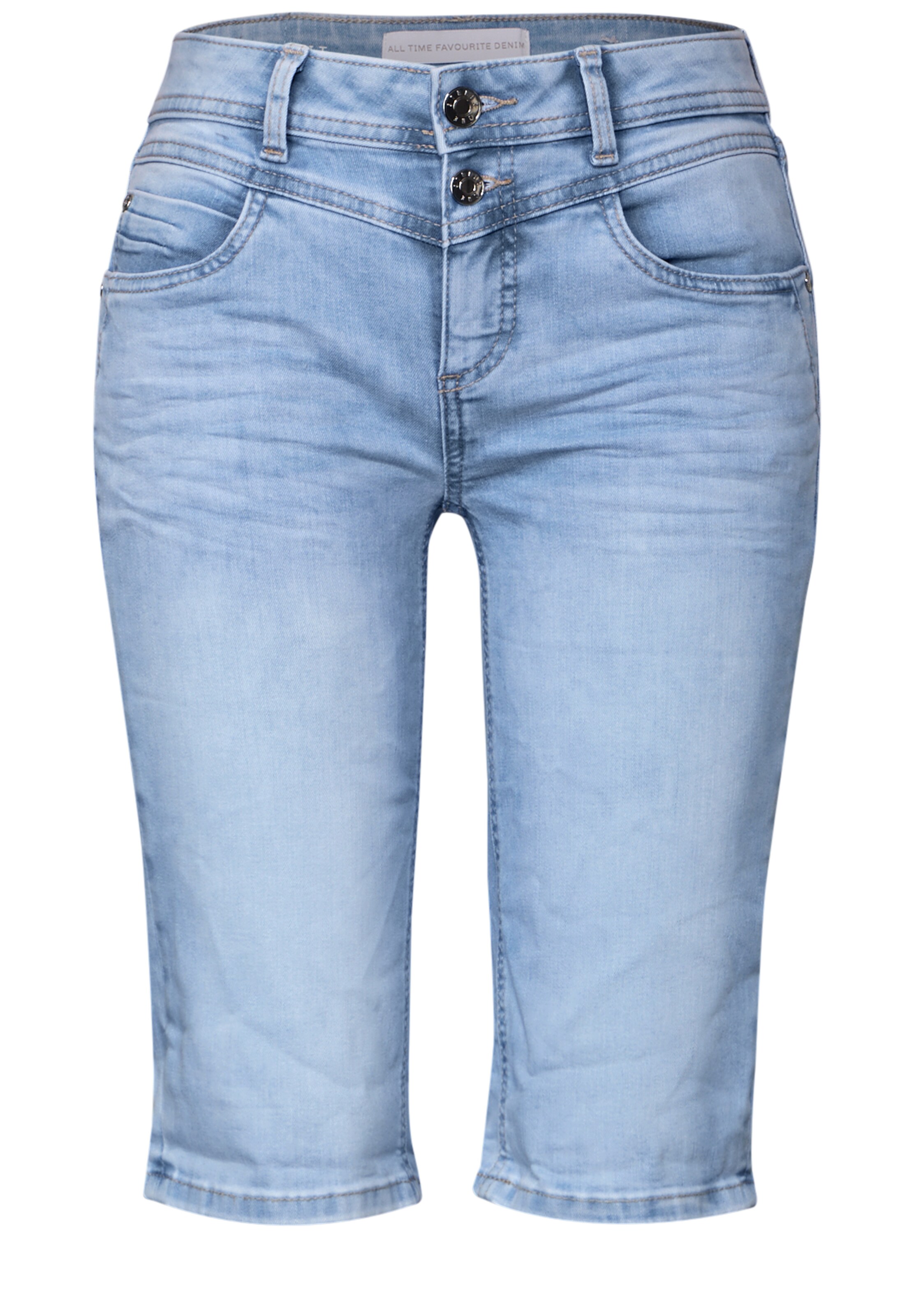 STREET ONE Slim fit Jeans 'Bermuda' in Blue: front