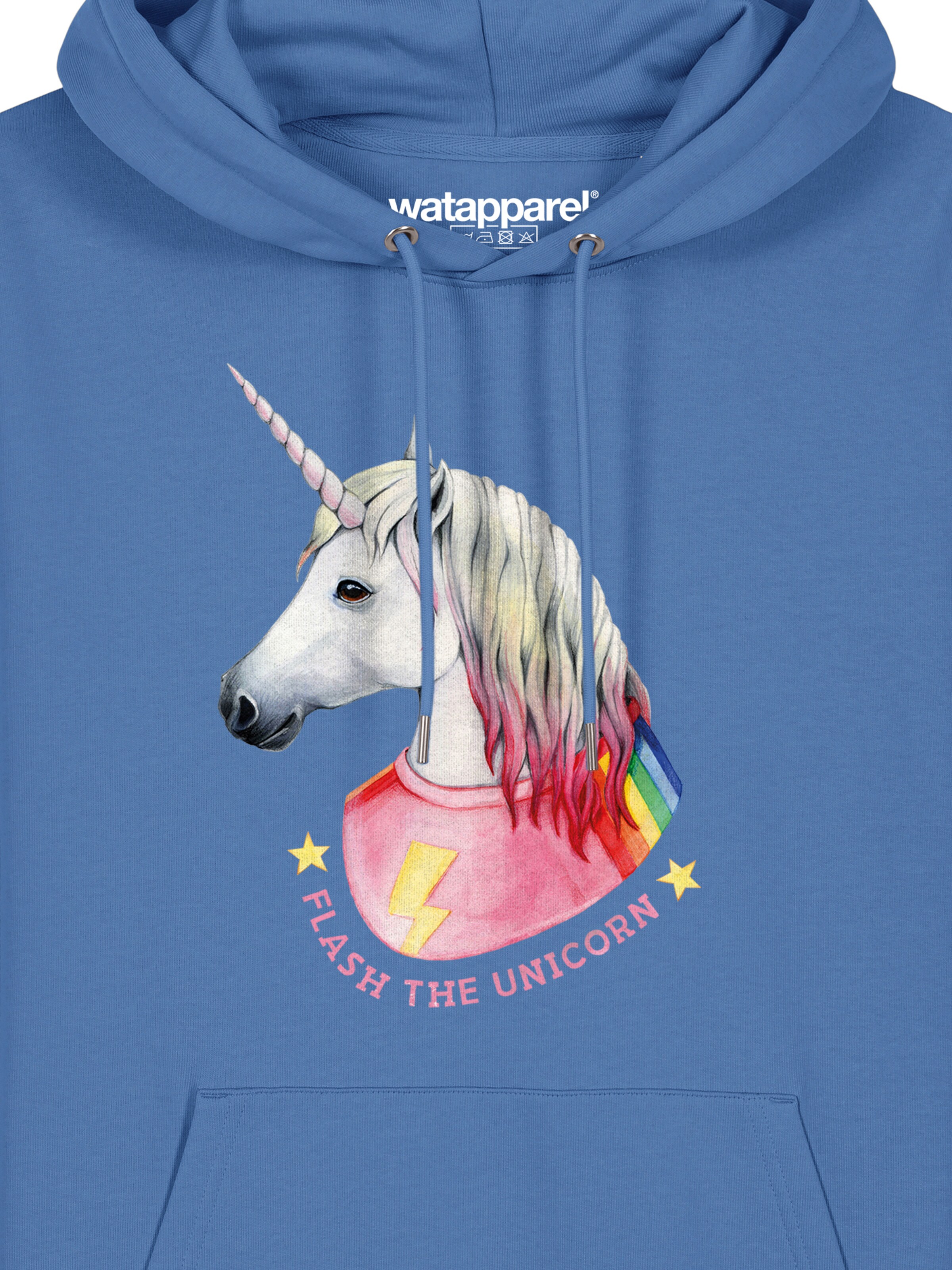 Watapparel Sweatshirt ' Flash, the unicorn ' in Blauw