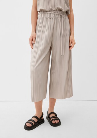 s.Oliver BLACK LABEL Wide leg Broek in Beige: voorkant